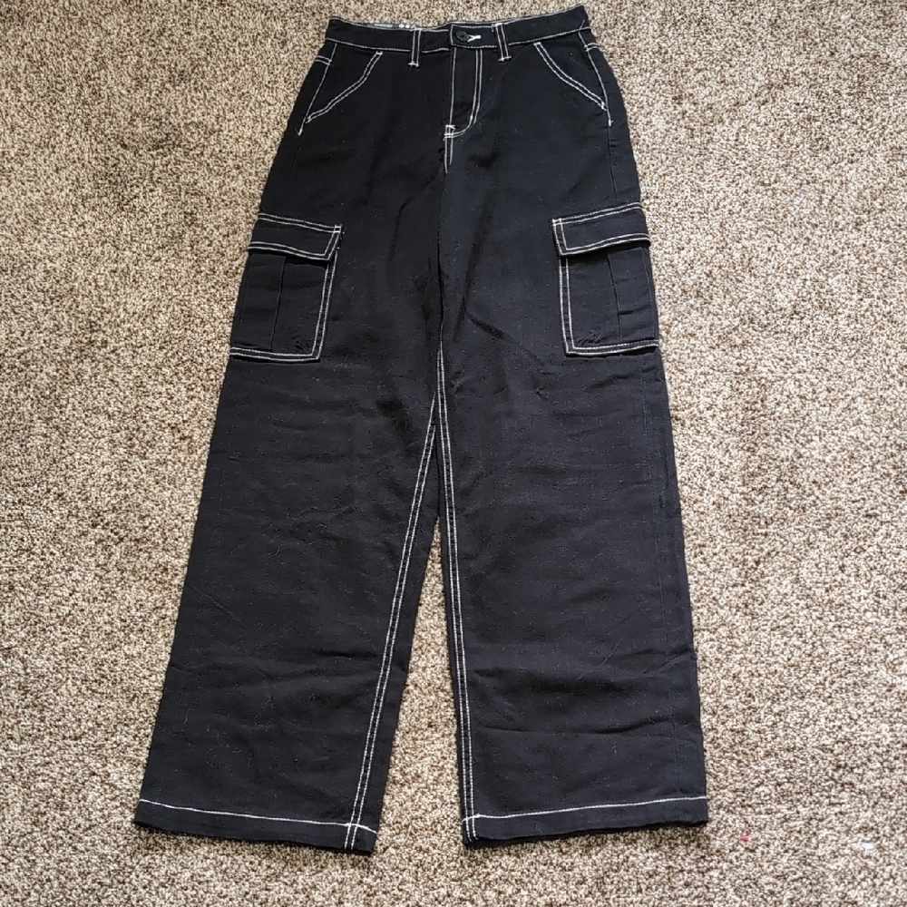H&M 90's Baggy Black Cargo Pants NEW Size 0 Extra Long